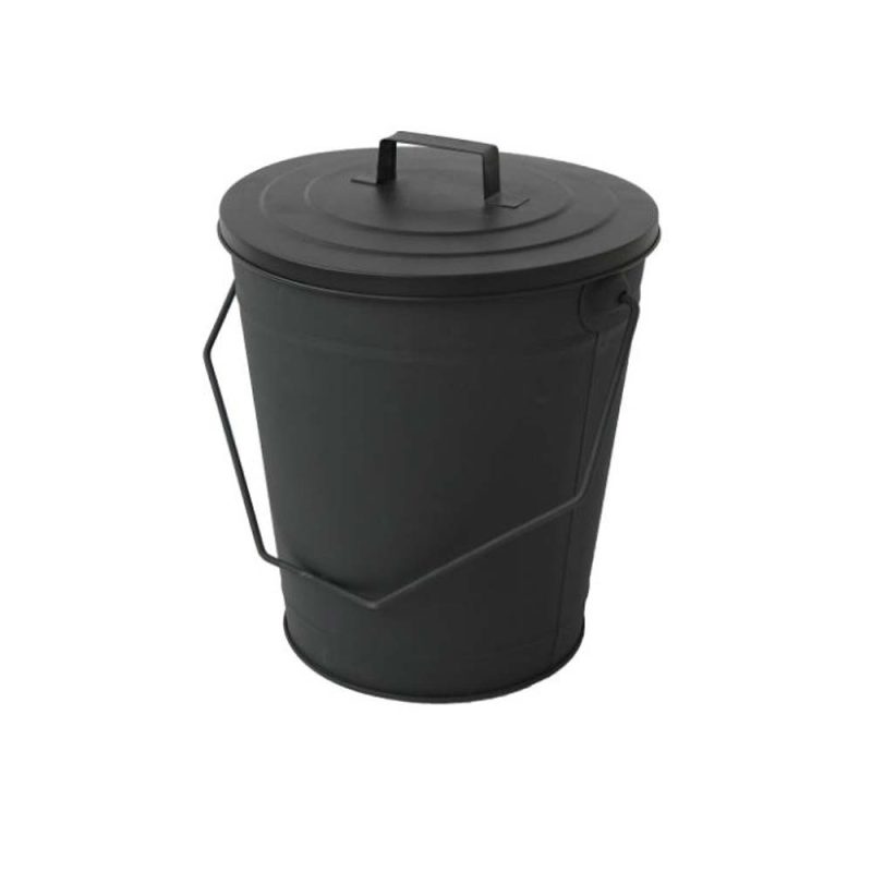 Black Metal Bucket With lid - Image 2